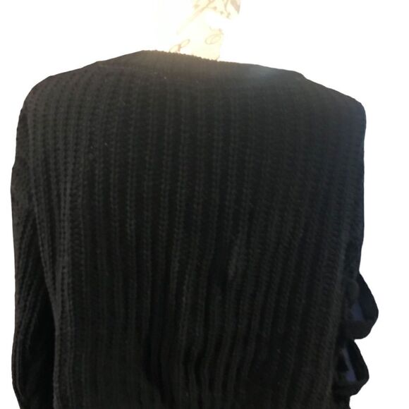 Candies Black Crewneck Pull On Sweater Small - Picture 4 of 13